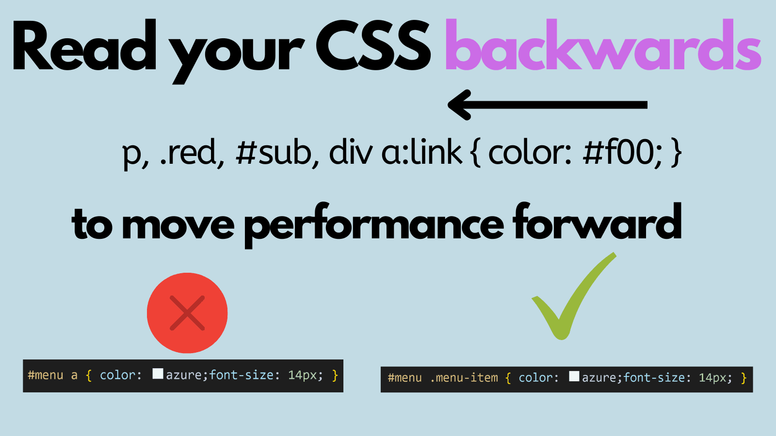 Selectors - the secret to faster CSS