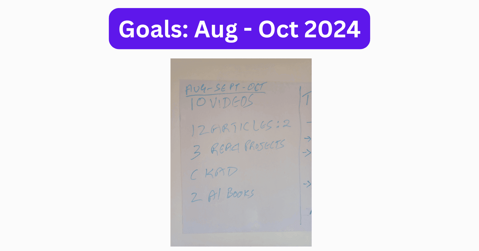 90-Day Goals: August - October 2024